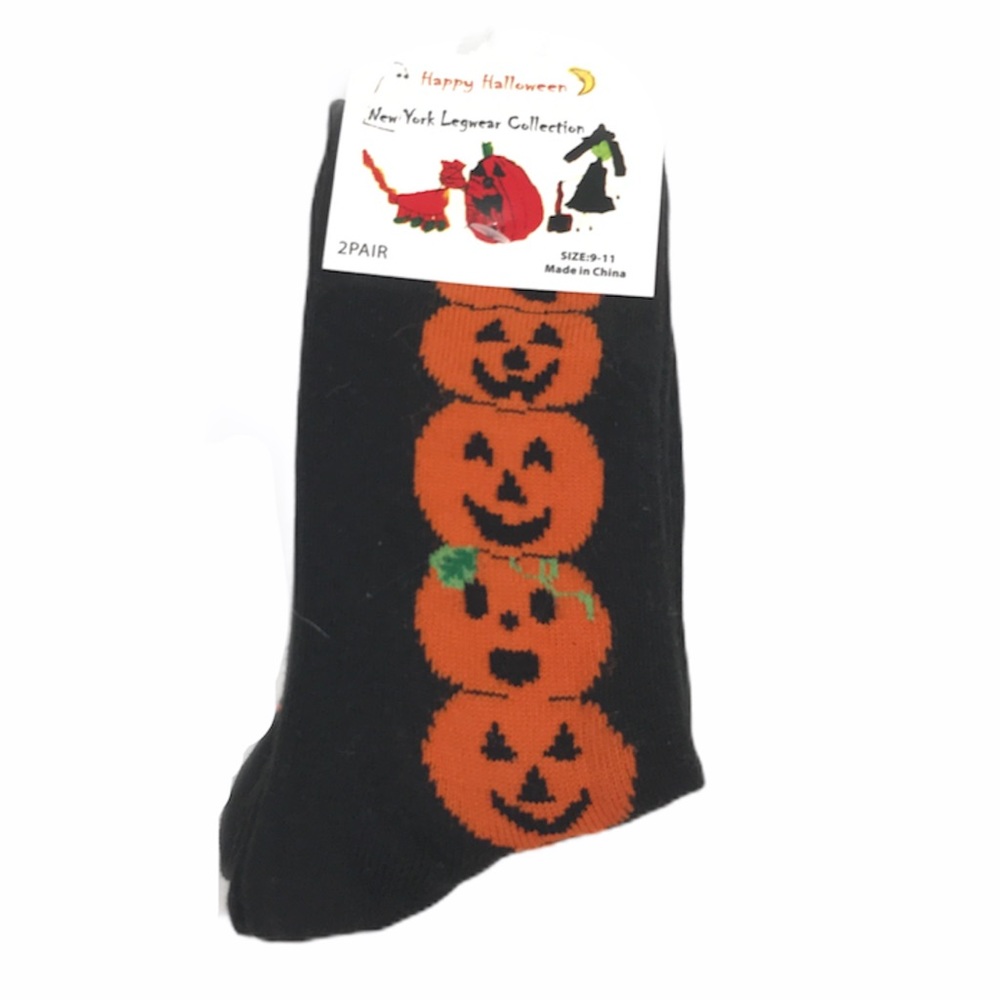 New York Legwear Halloween Pumpkin Socks Size 9-11